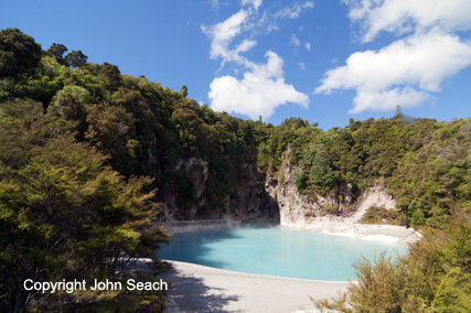 The Pink & White Terraces Cascading into Lake Rotomahana were beautiful 