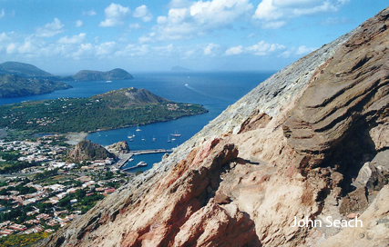 climbing vulcano, italy